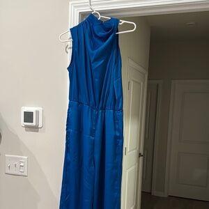 Elegant Blue Sleeveless Jumpsuit